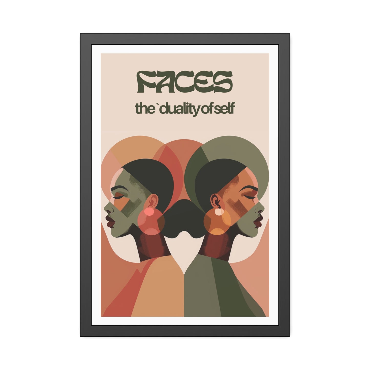 Faces (The Duality of Self) - Framed Poster Print