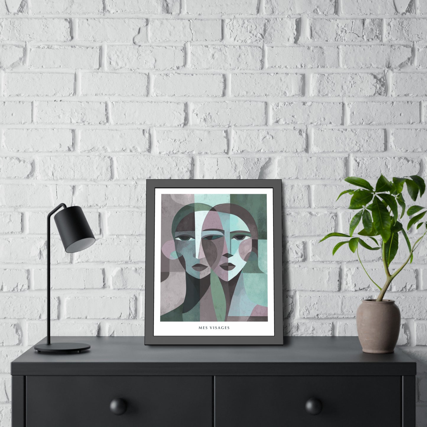 Mes Visages - Framed Poster Print