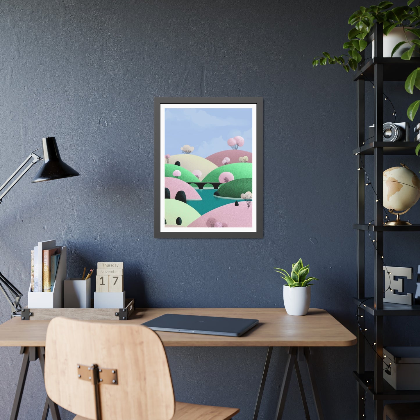 Spring Bridge - Framed Poster Wall Art