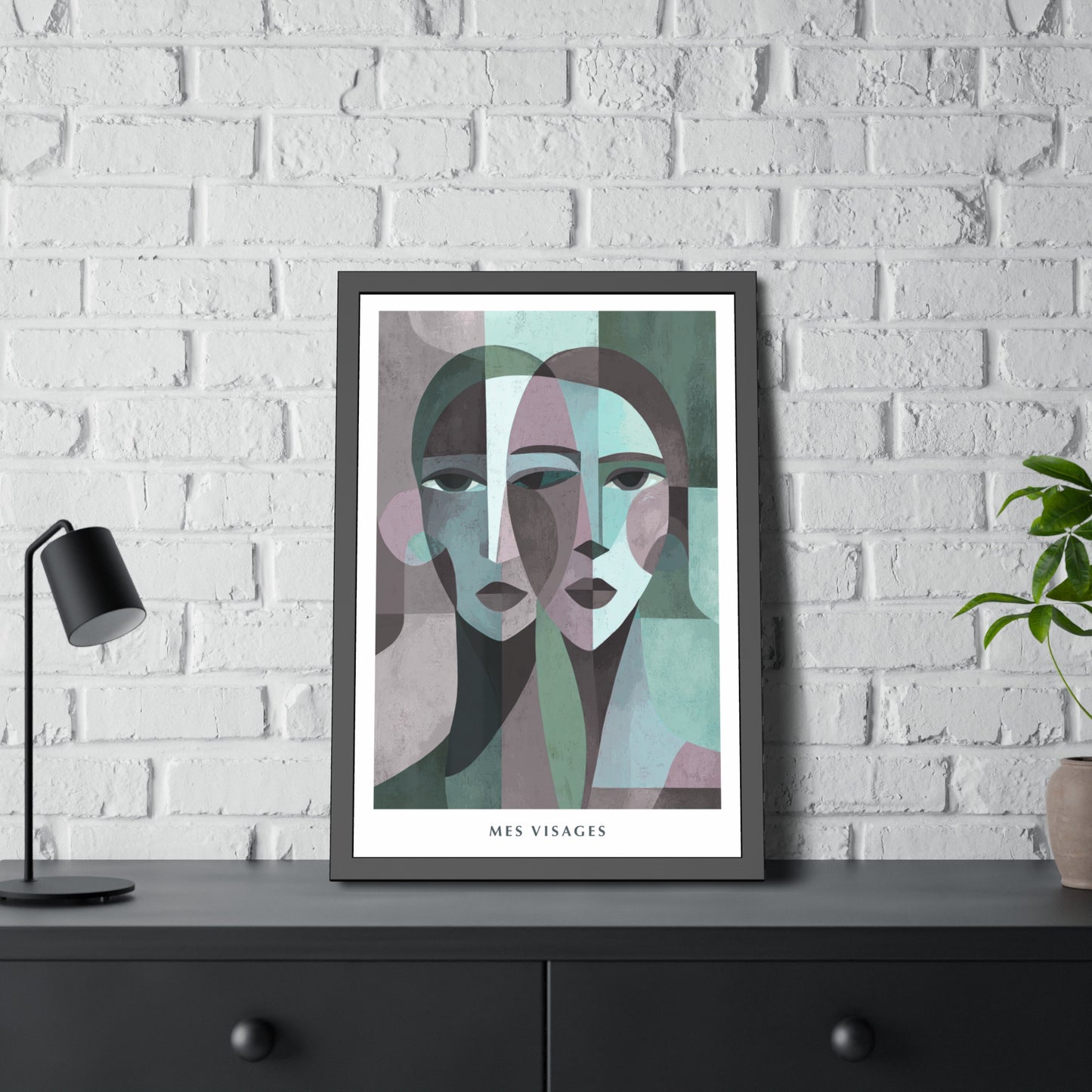 Mes Visages - Framed Poster Print