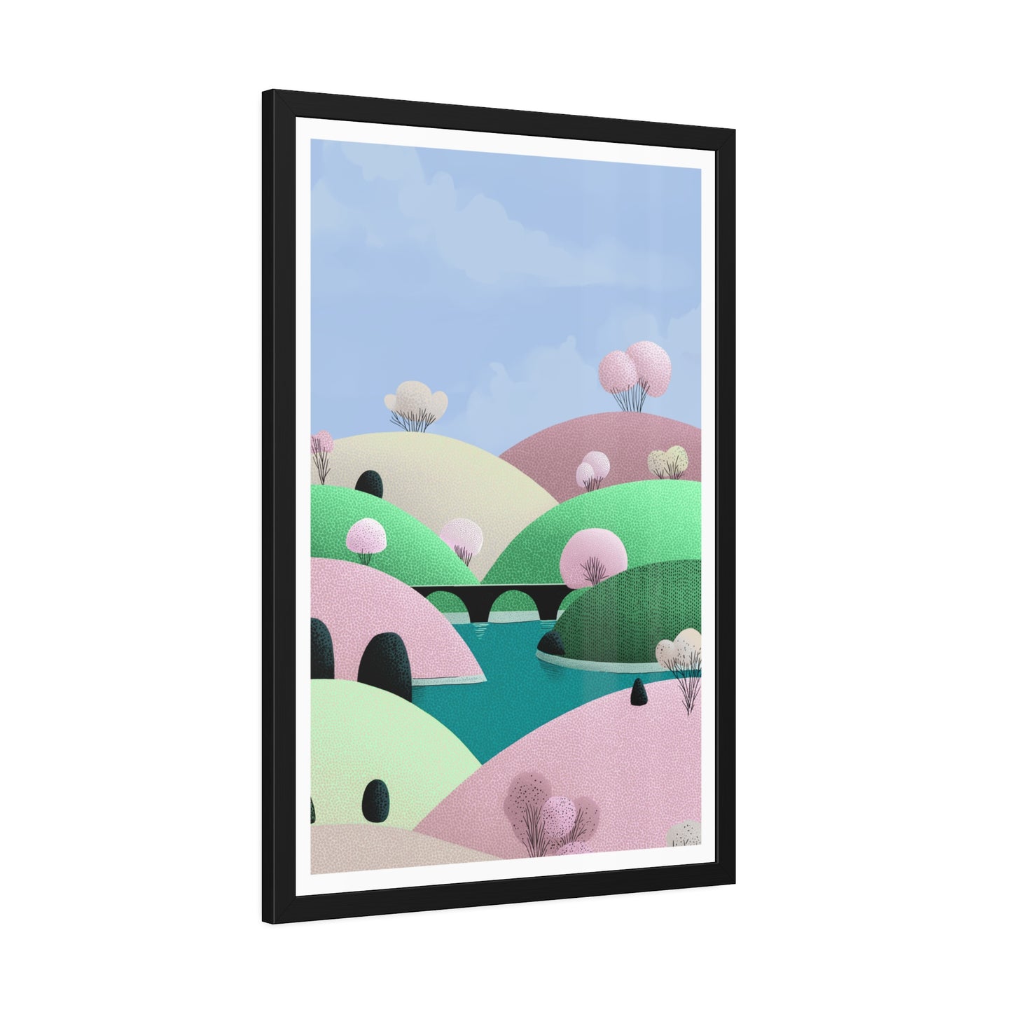 Spring Bridge - Framed Poster Wall Art
