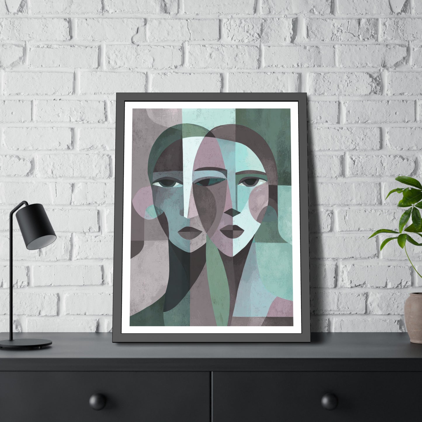 Mes Visages - No text - Framed Poster Print