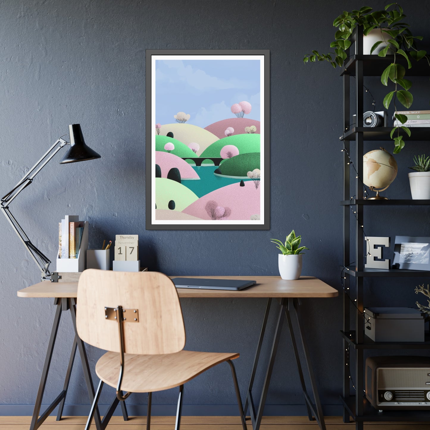 Spring Bridge - Framed Poster Wall Art