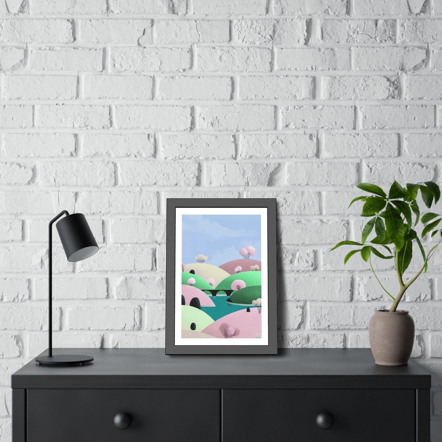 Spring Bridge - Framed Poster Wall Art