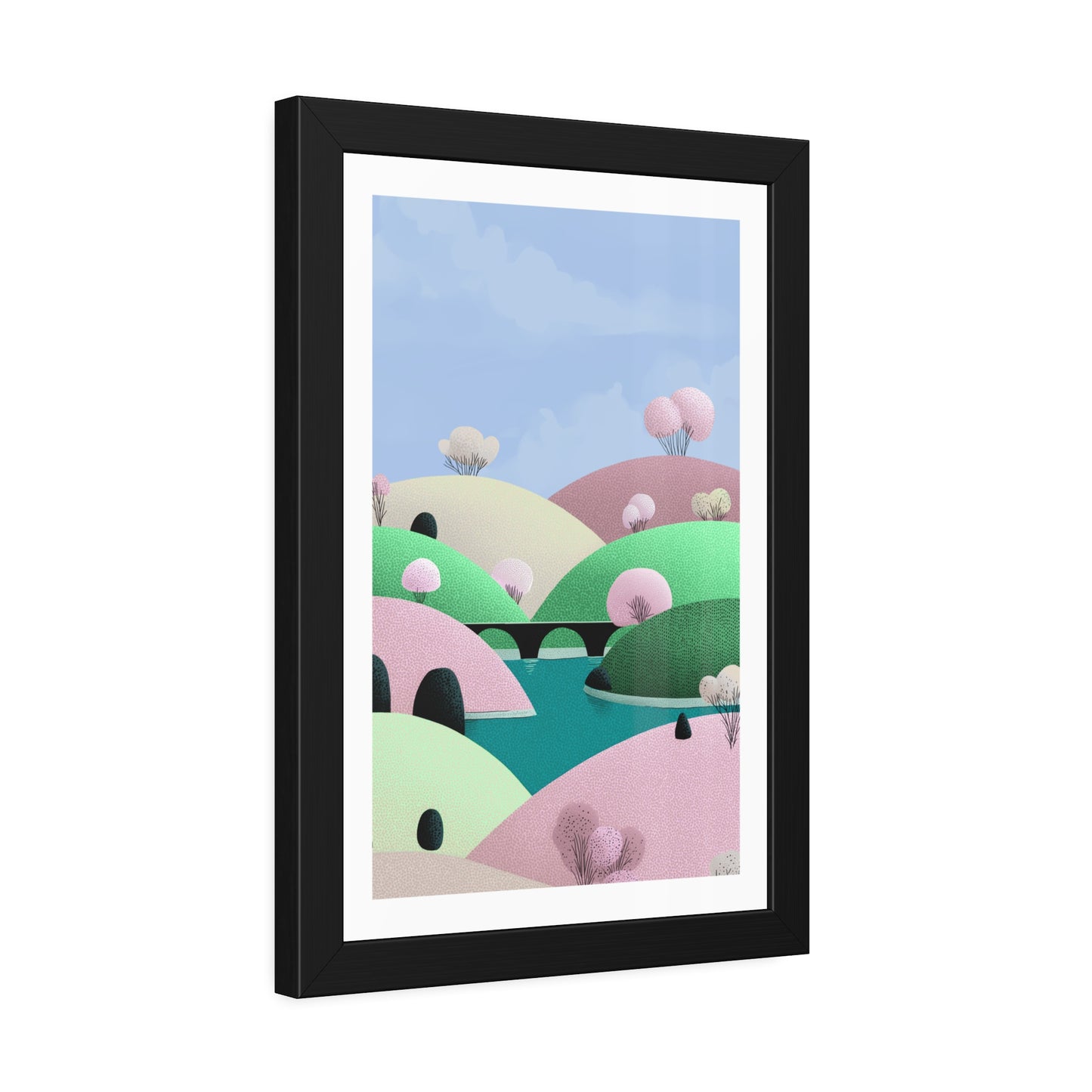 Spring Bridge - Framed Poster Wall Art
