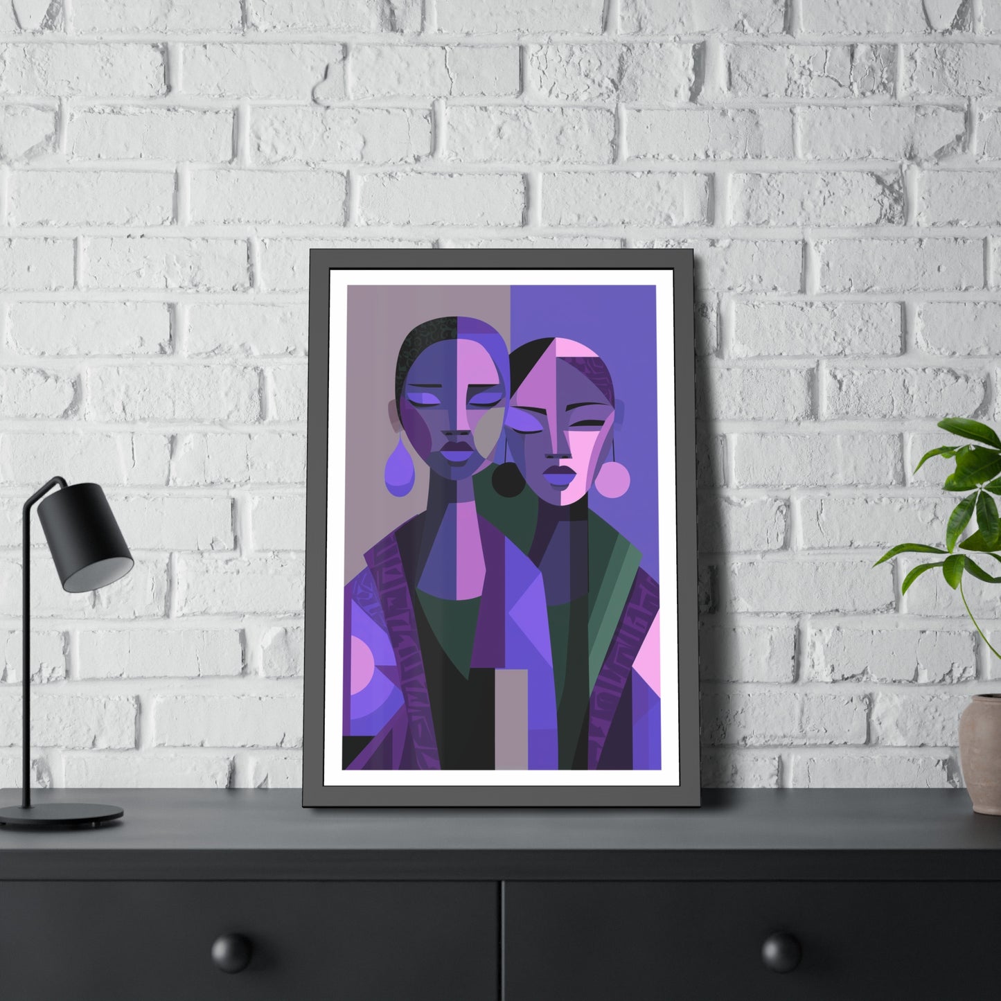 Les Soeurs Amoureux - No text - Framed Poster Print