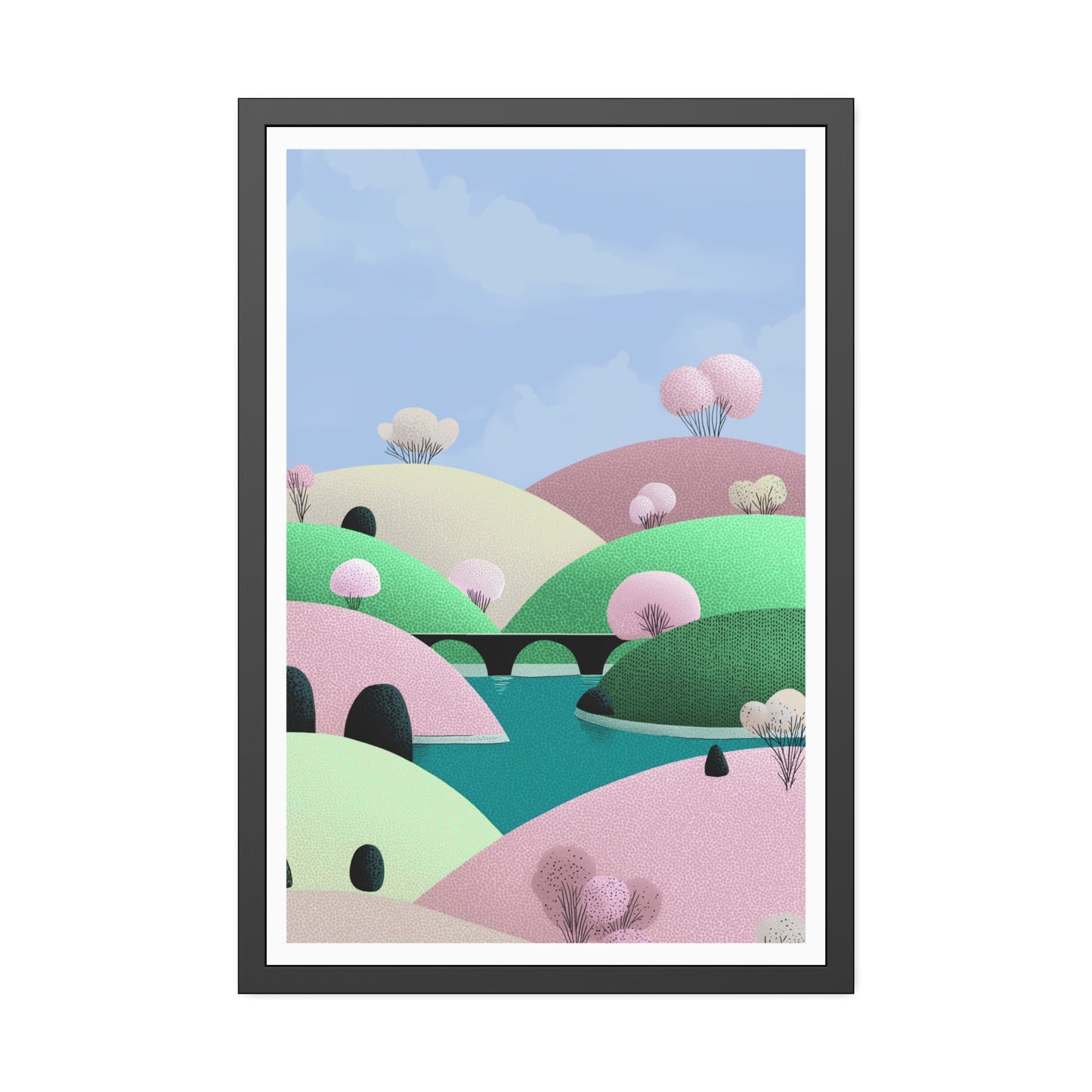 Spring Bridge - Framed Poster Wall Art