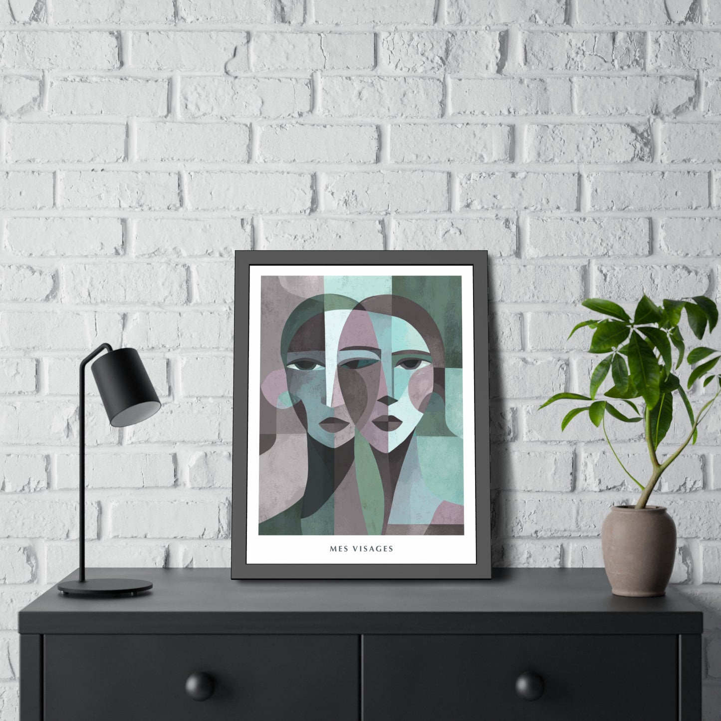 Mes Visages - Framed Poster Print