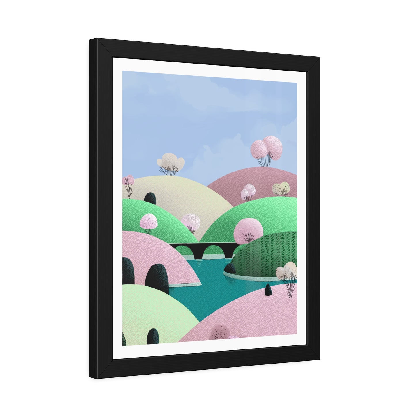 Spring Bridge - Framed Poster Wall Art