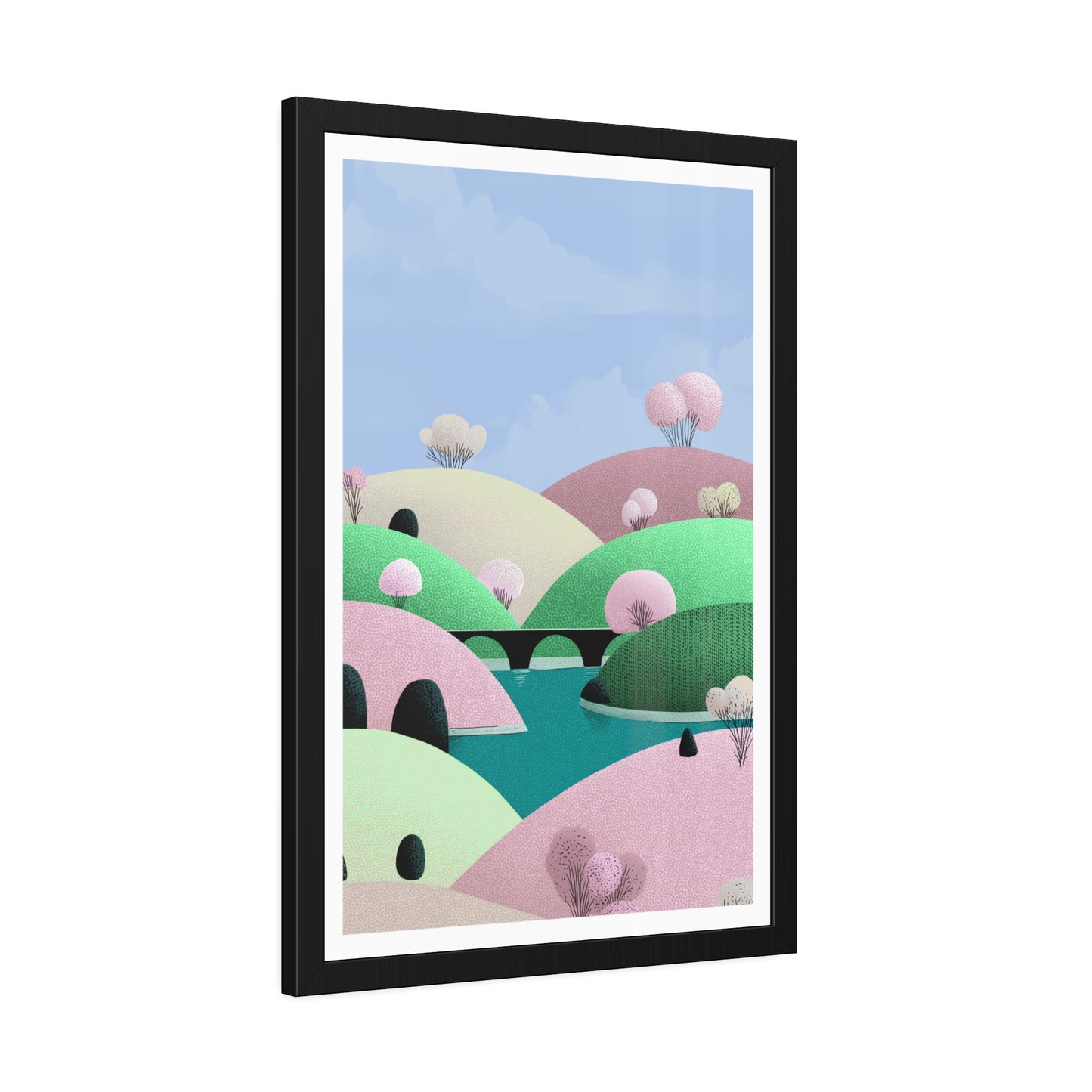 Spring Bridge - Framed Poster Wall Art