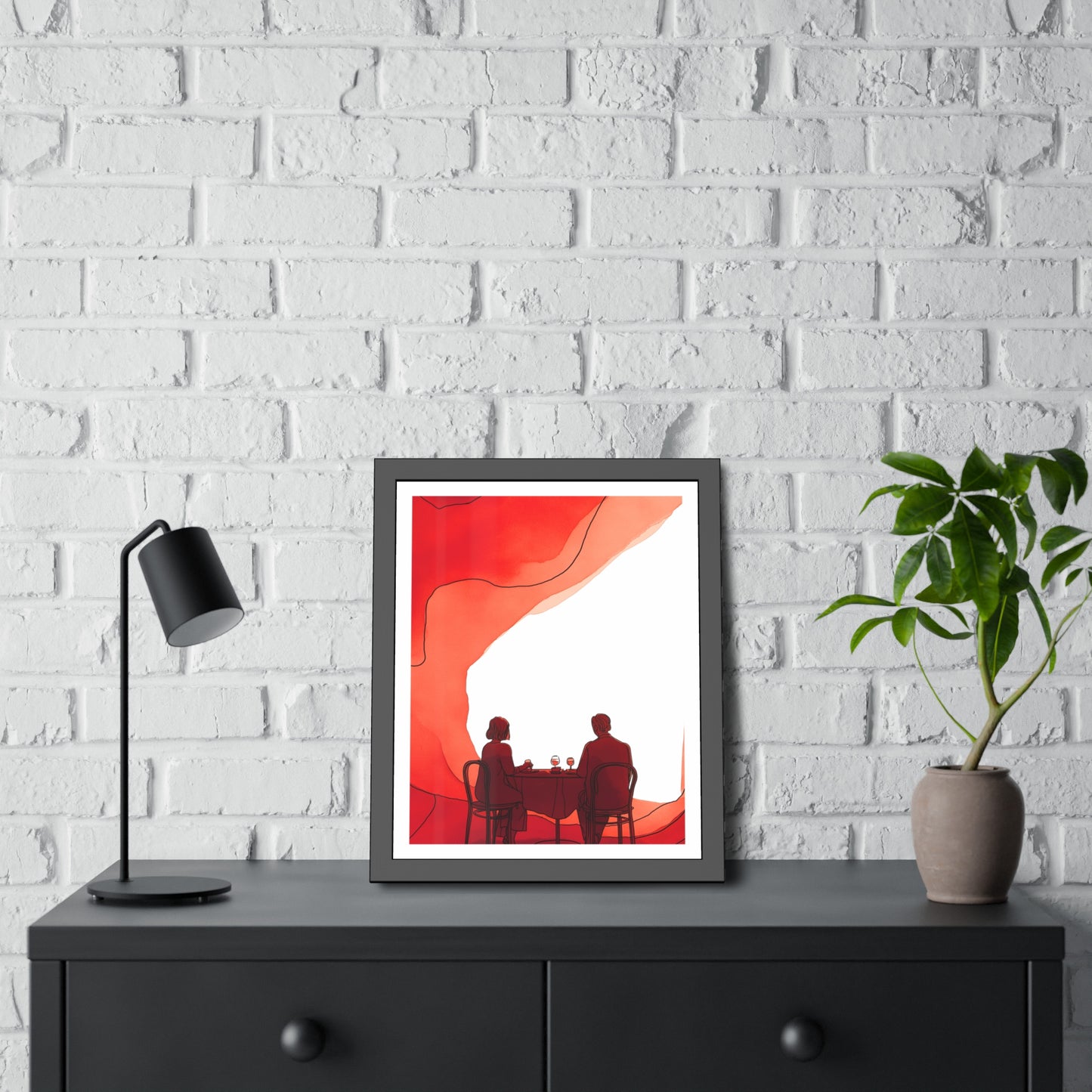Mangeons ensembles mon amour - Framed Poster Print