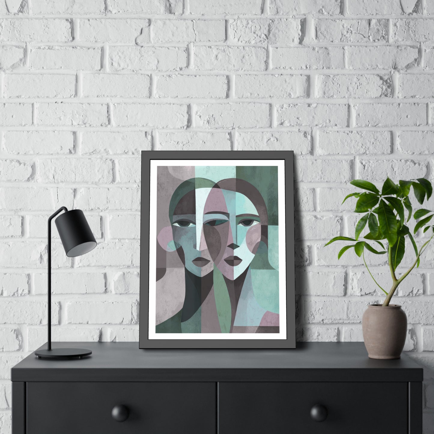 Mes Visages - No text - Framed Poster Print