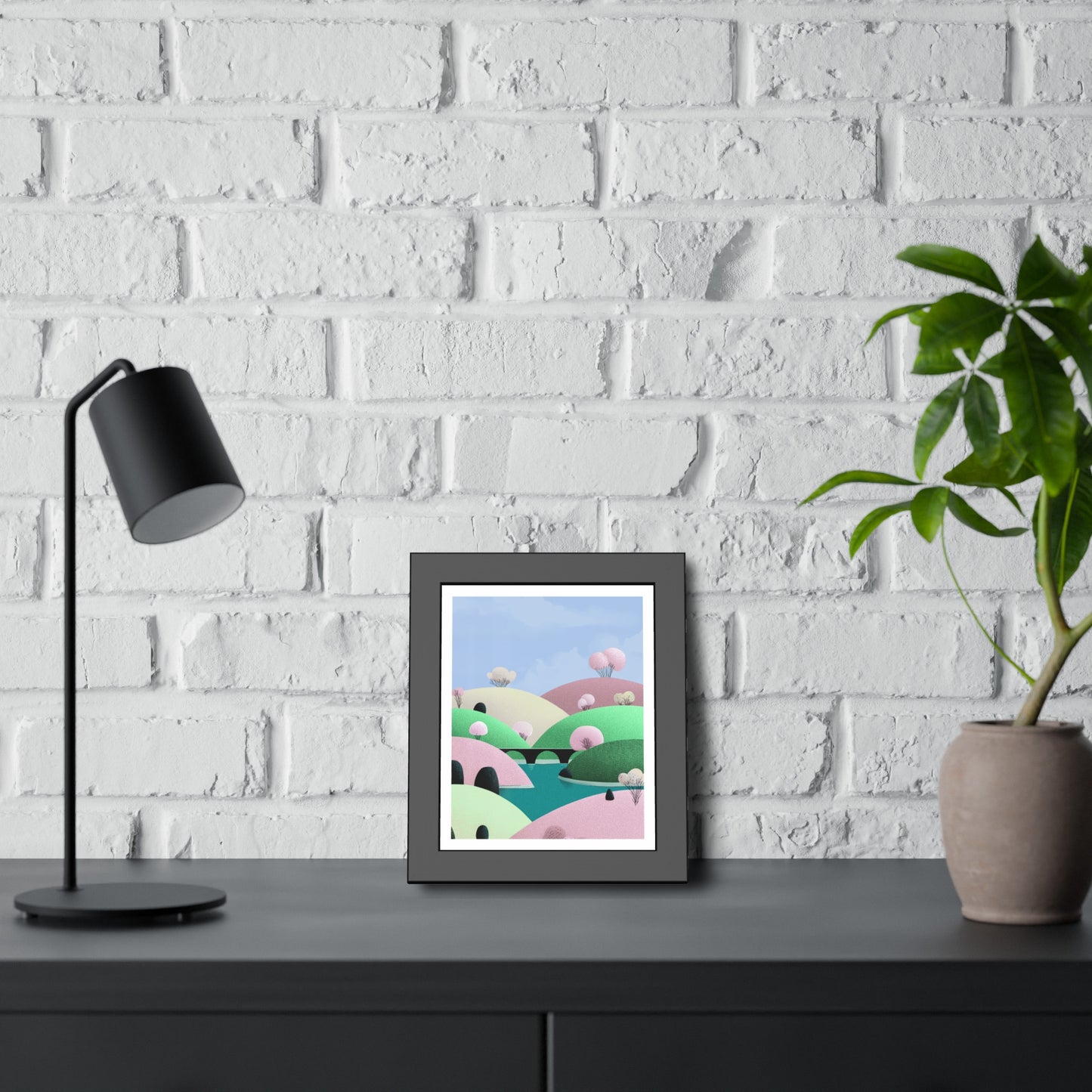 Spring Bridge - Framed Poster Wall Art