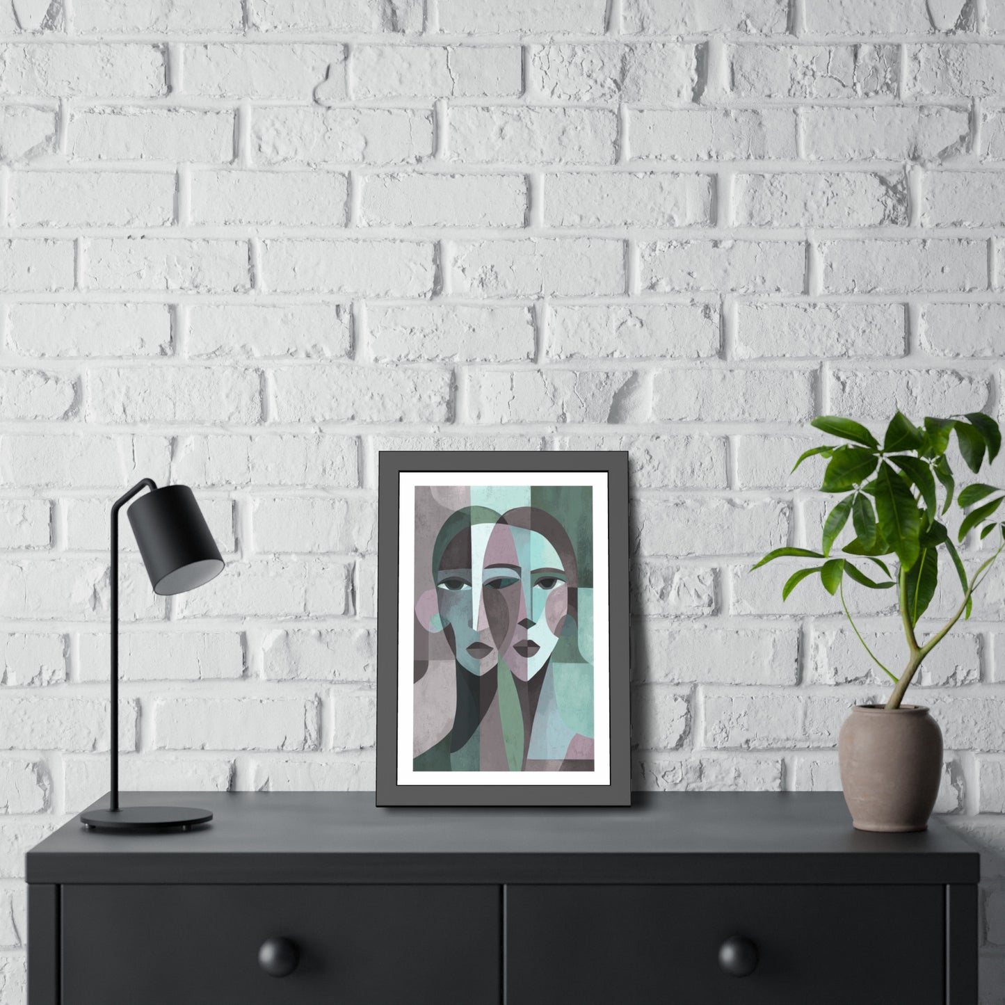 Mes Visages - No text - Framed Poster Print