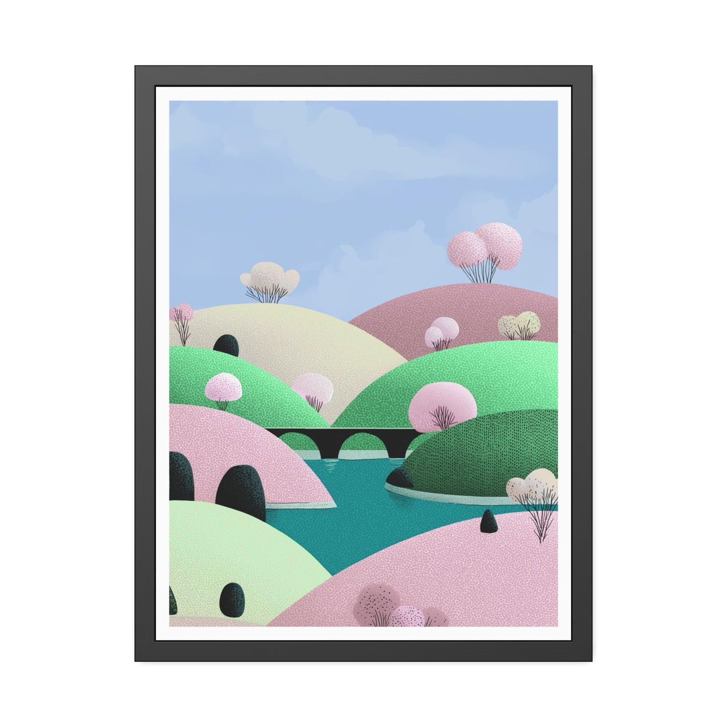 Spring Bridge - Framed Poster Wall Art