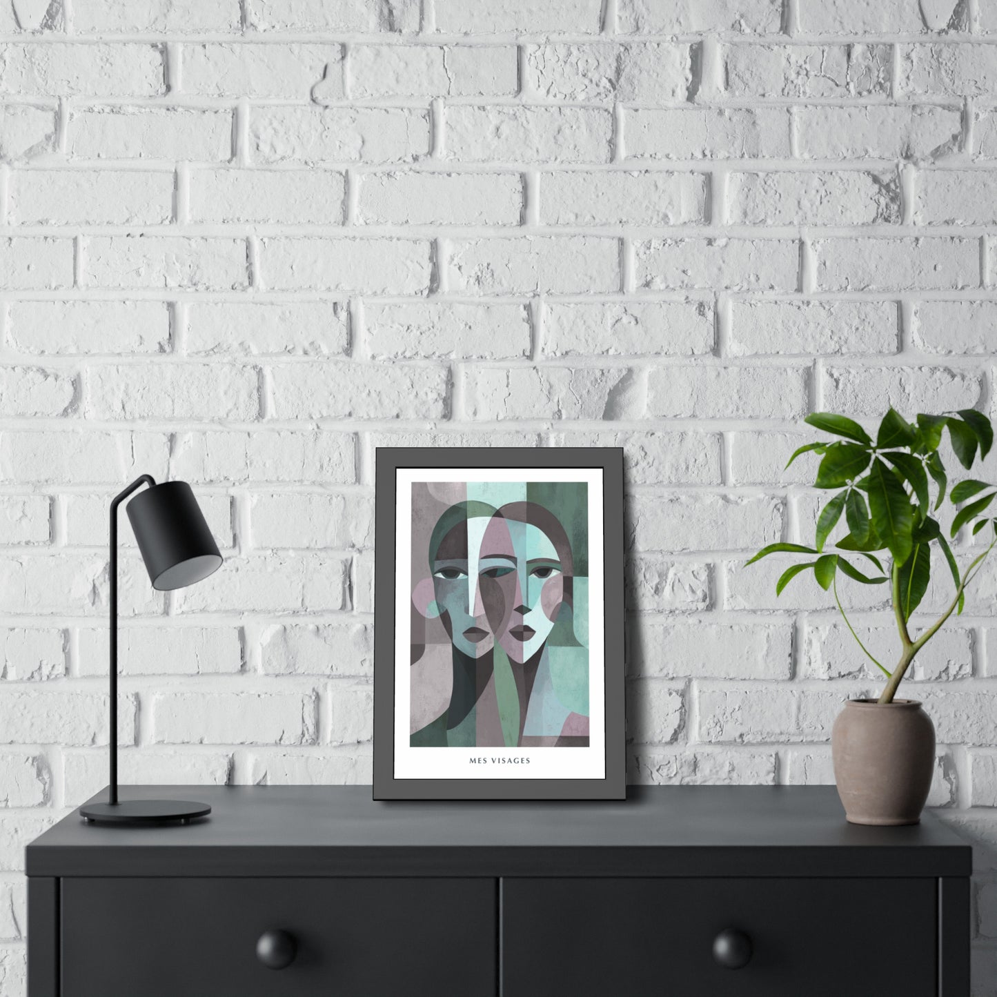 Mes Visages - Framed Poster Print