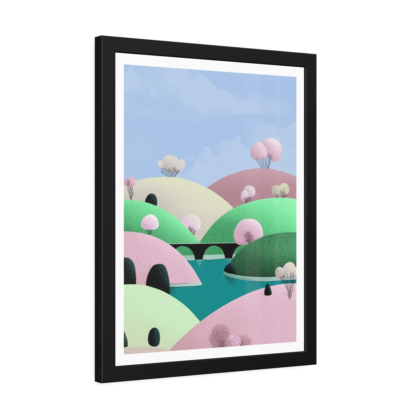 Spring Bridge - Framed Poster Wall Art