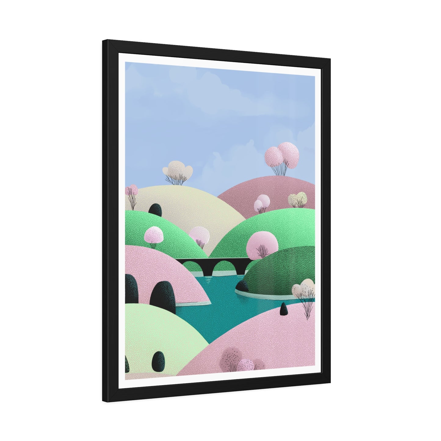 Spring Bridge - Framed Poster Wall Art