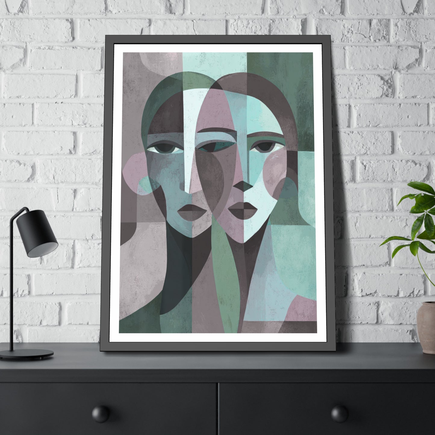 Mes Visages - No text - Framed Poster Print