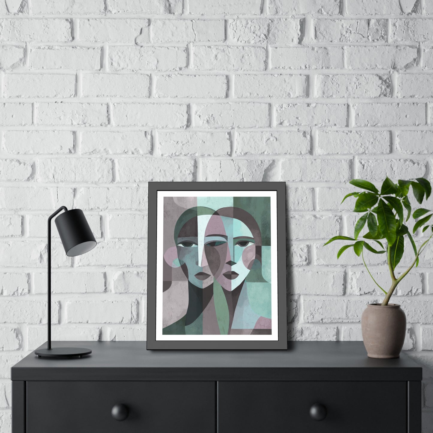 Mes Visages - No text - Framed Poster Print