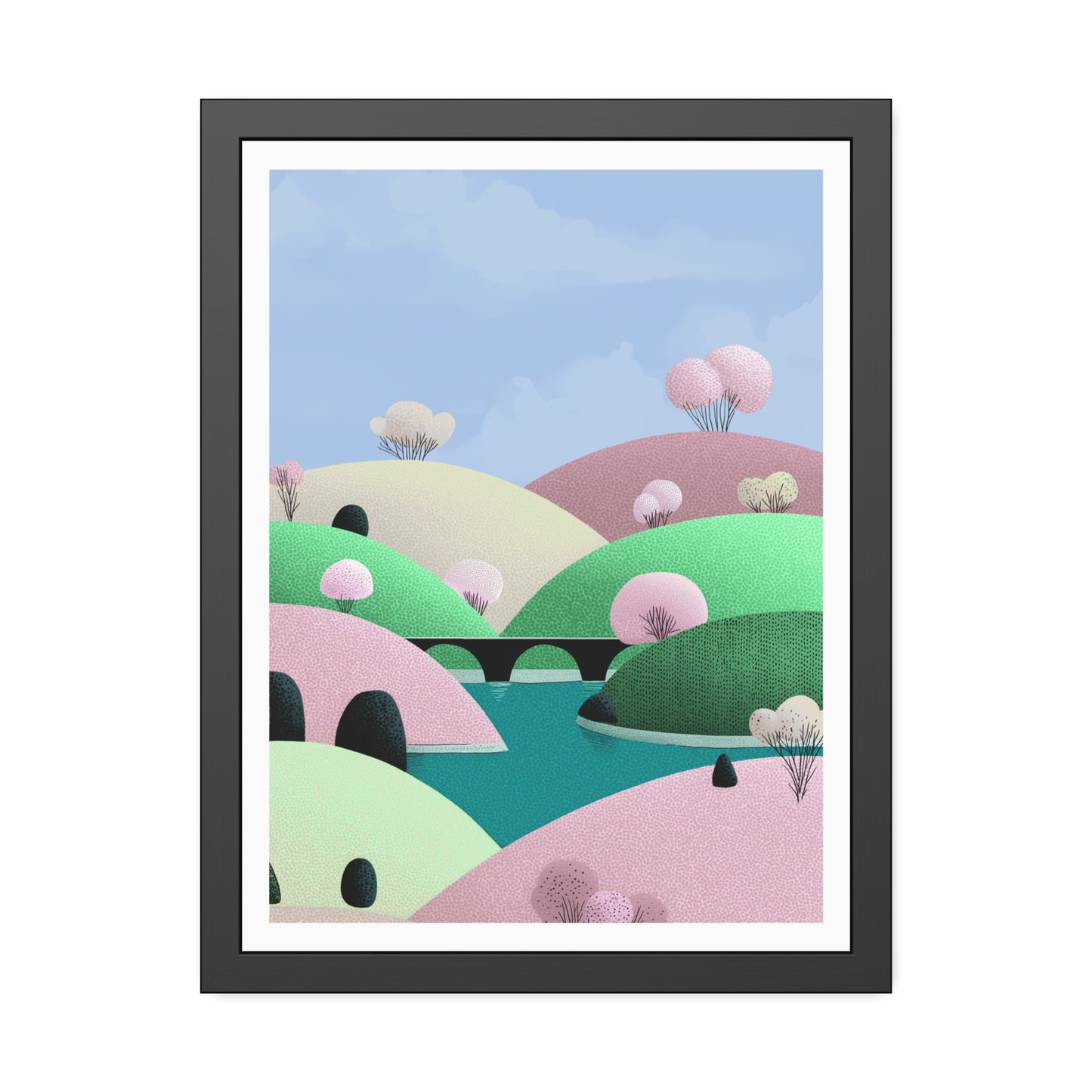 Spring Bridge - Framed Poster Wall Art