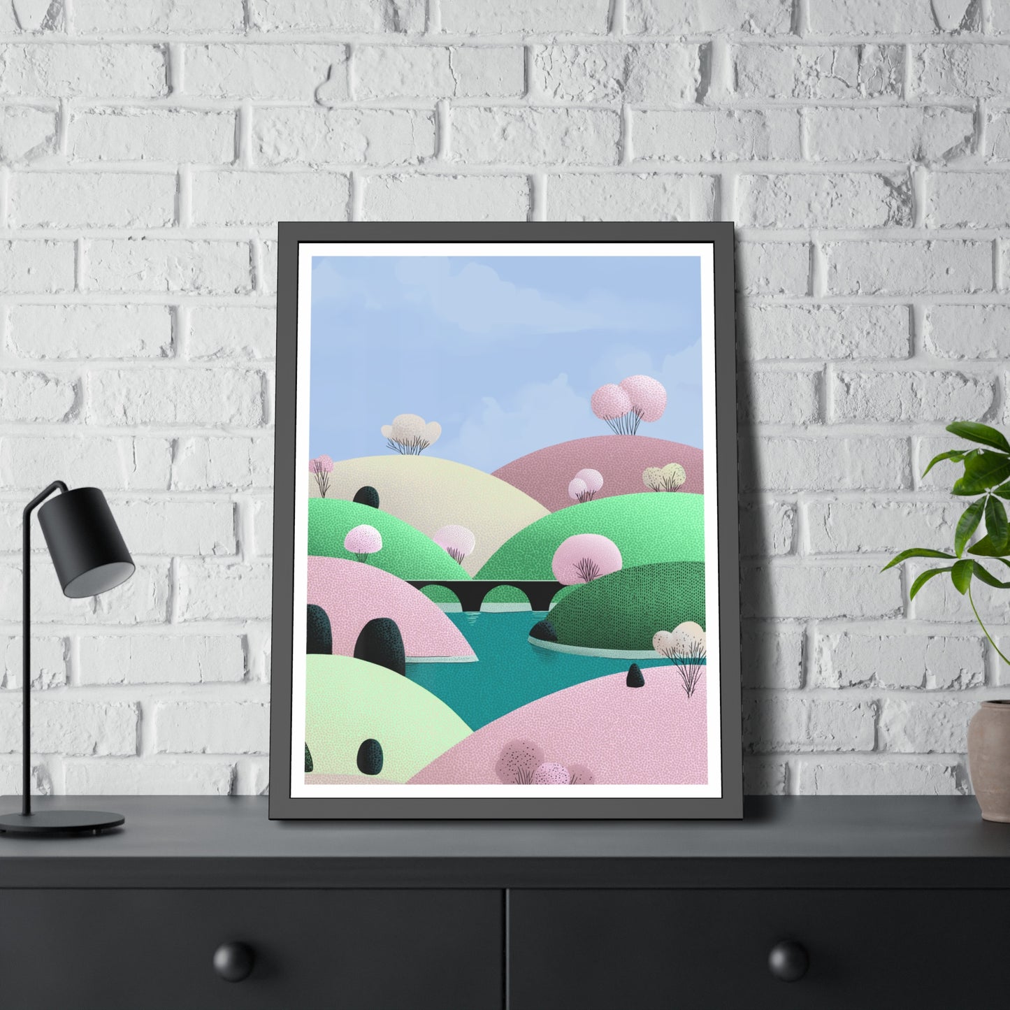 Spring Bridge - Framed Poster Wall Art