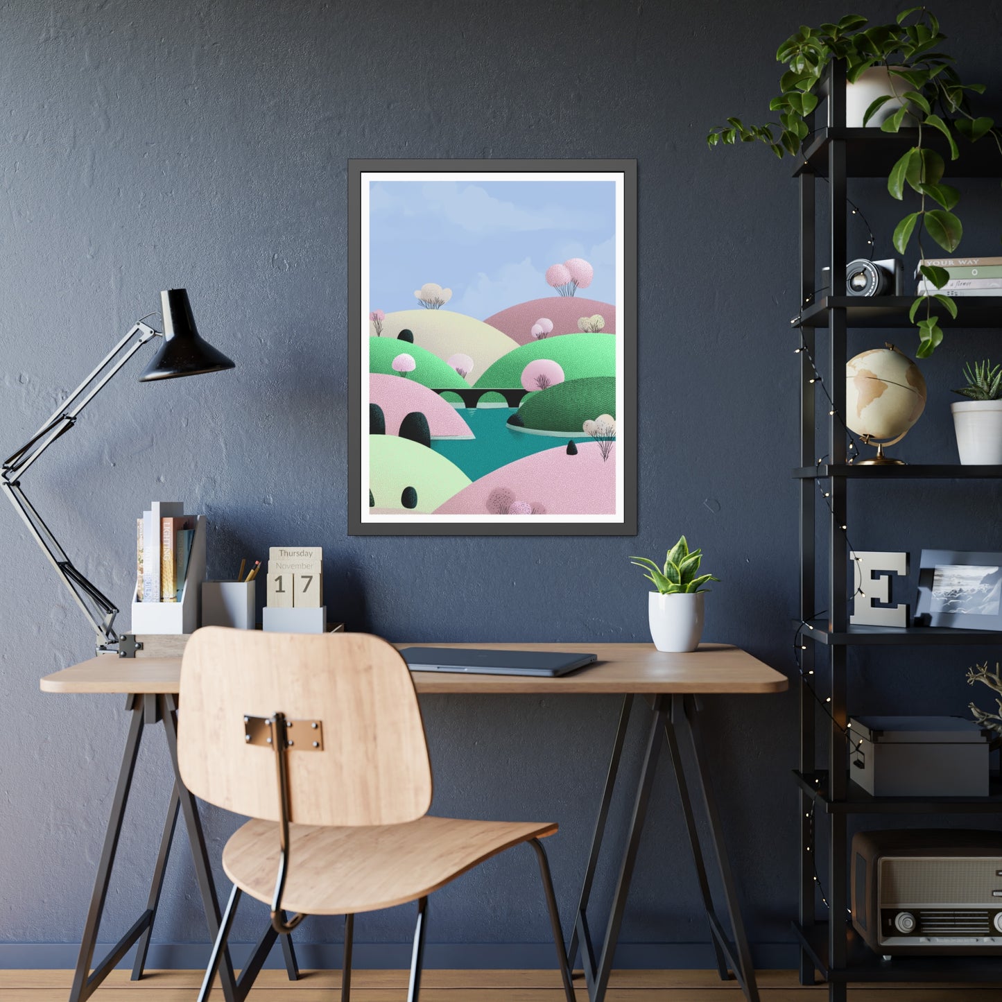 Spring Bridge - Framed Poster Wall Art