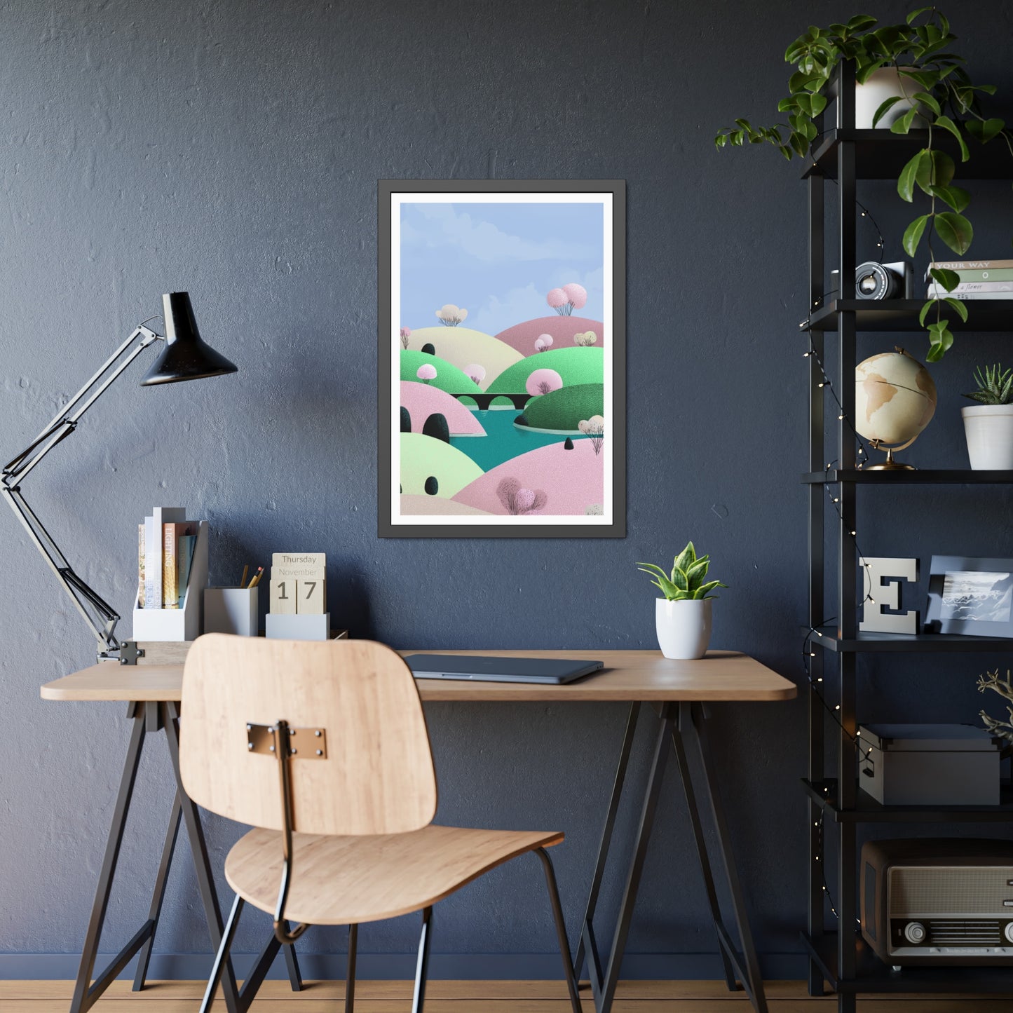 Spring Bridge - Framed Poster Wall Art