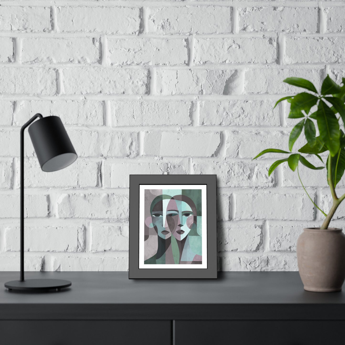 Mes Visages - No text - Framed Poster Print