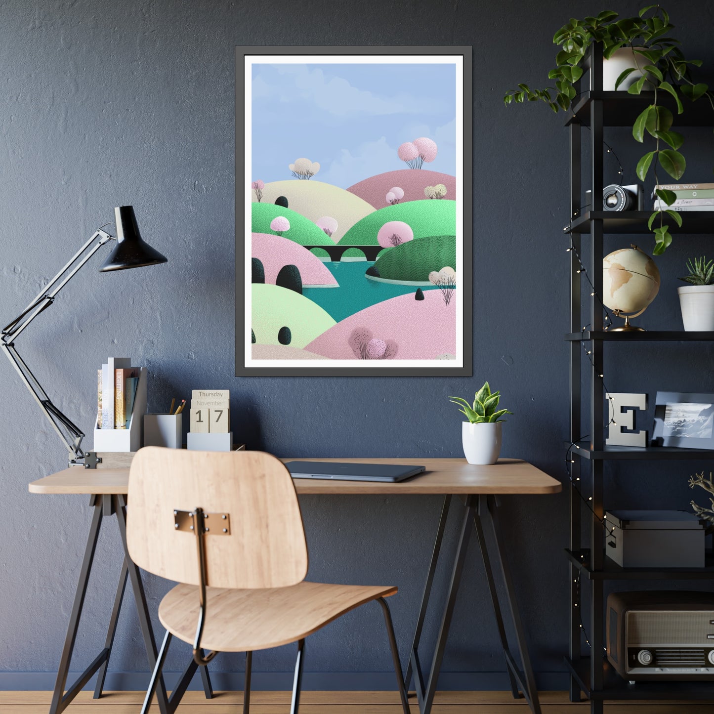 Spring Bridge - Framed Poster Wall Art