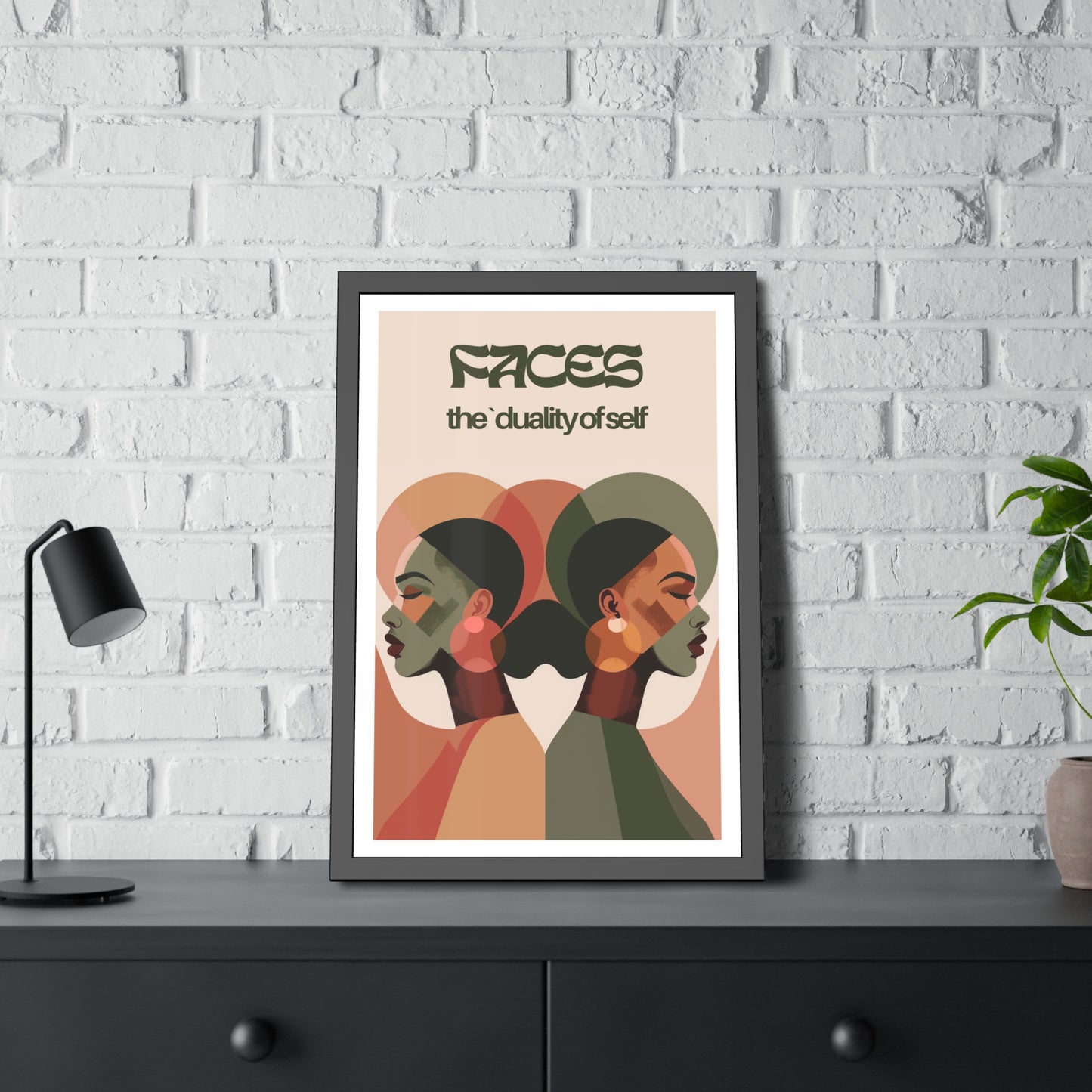 Faces (The Duality of Self) - Framed Poster Print