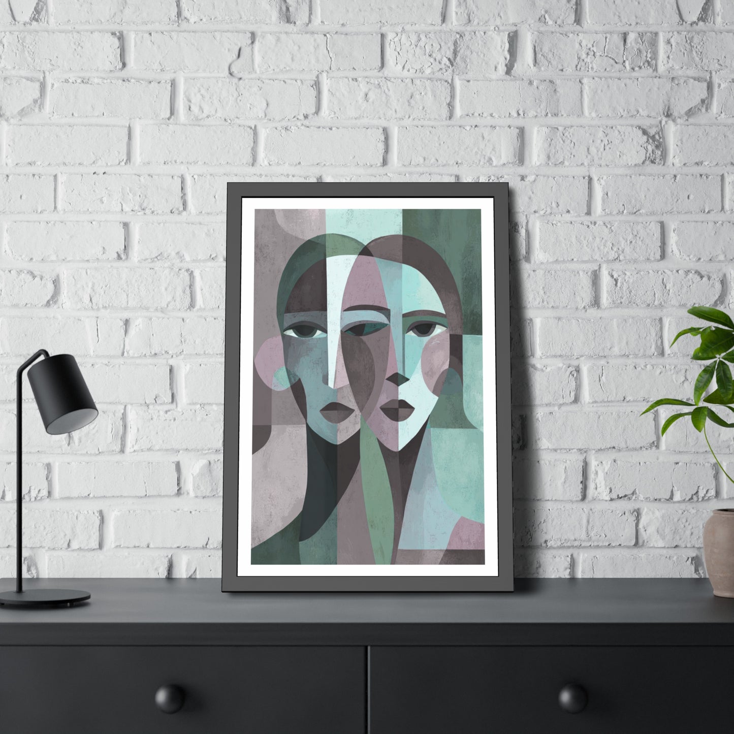 Mes Visages - No text - Framed Poster Print