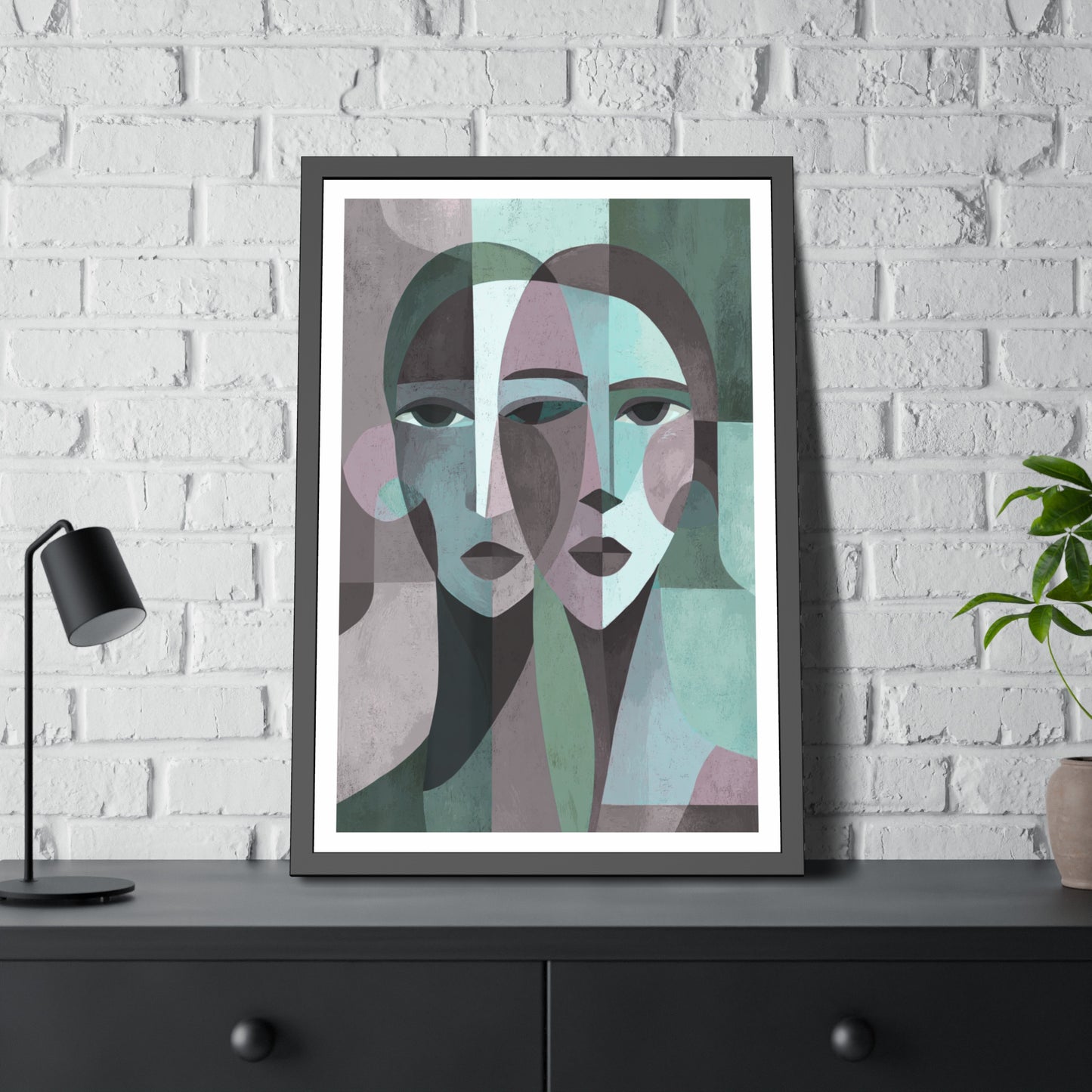 Mes Visages - No text - Framed Poster Print