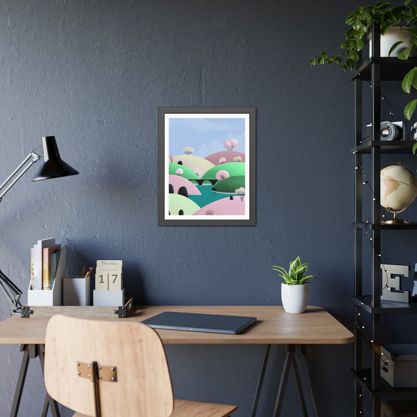 Spring Bridge - Framed Poster Wall Art