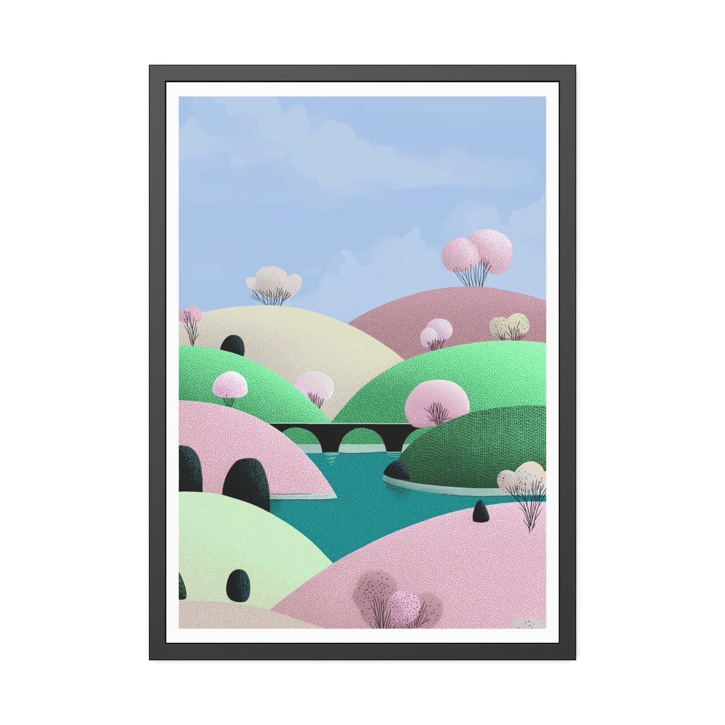 Spring Bridge - Framed Poster Wall Art