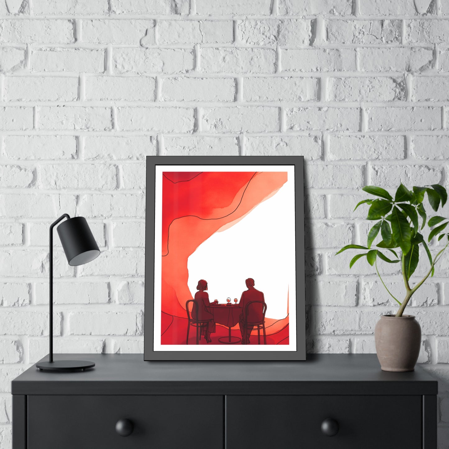 Mangeons ensembles mon amour - Framed Poster Print