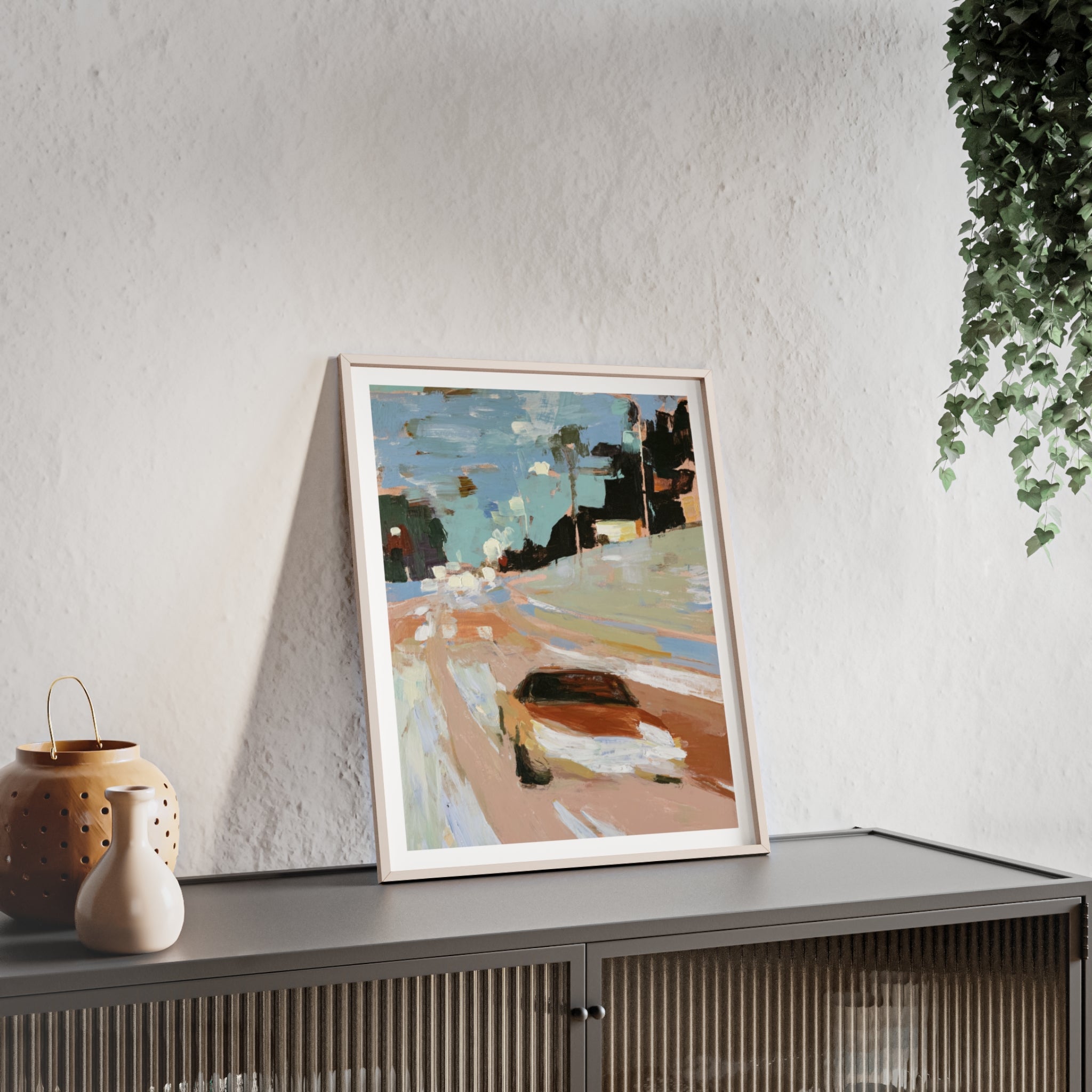 Evening Headlights - Framed Art Print