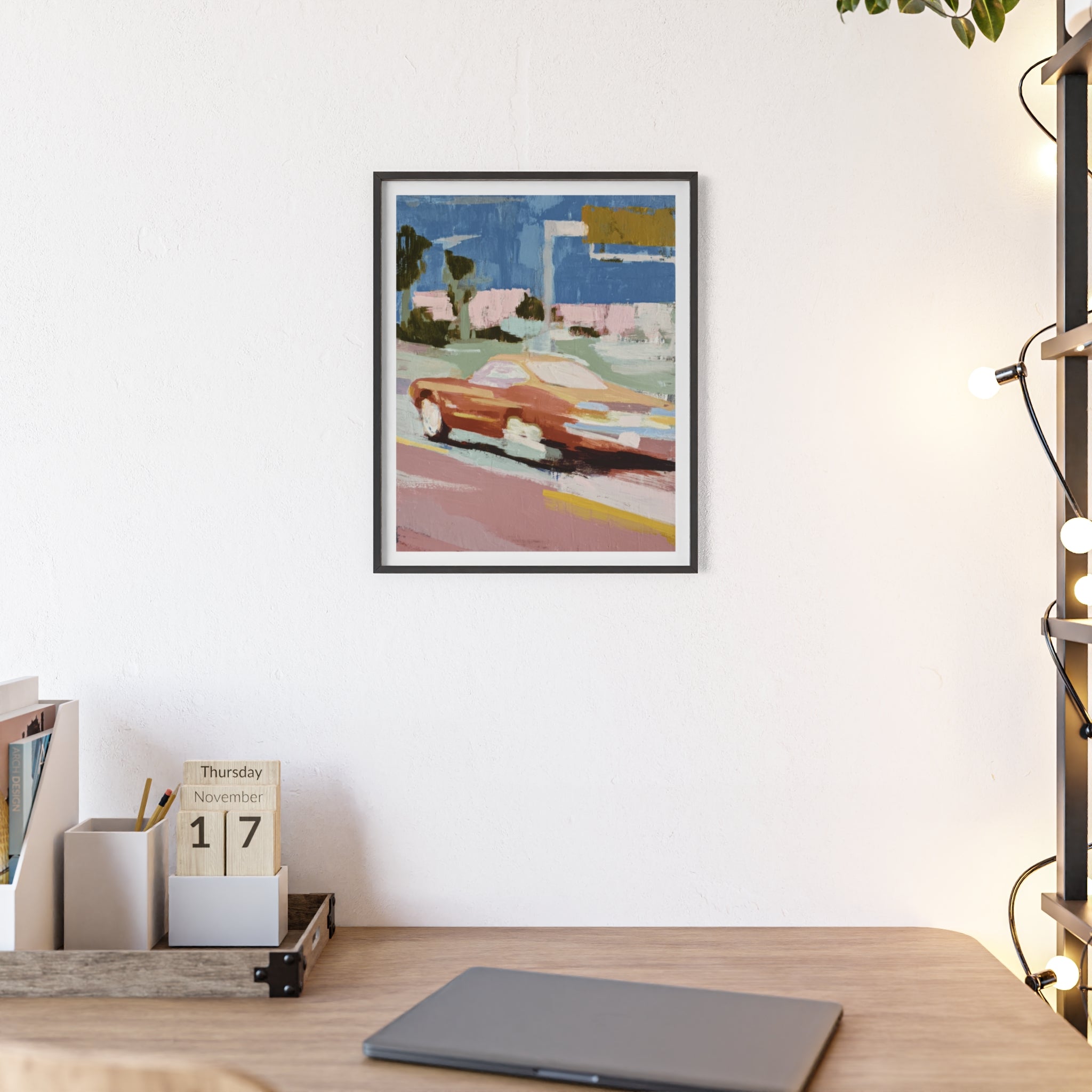 Turquoise Sky Drive - Framed Art Print