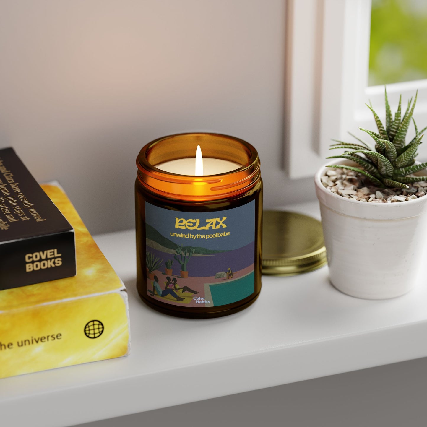"Relax, unwind by the pool babe" - Scented candles