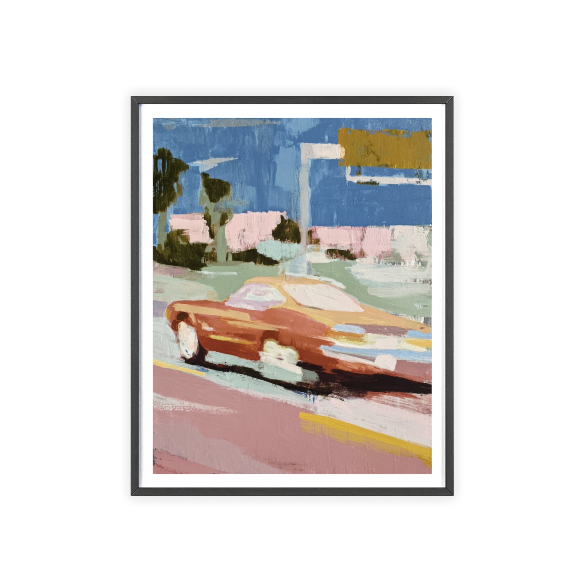 Turquoise Sky Drive - Framed Art Print