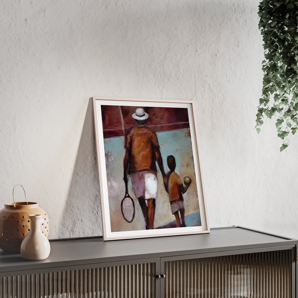 Following Father - Framed Art Print