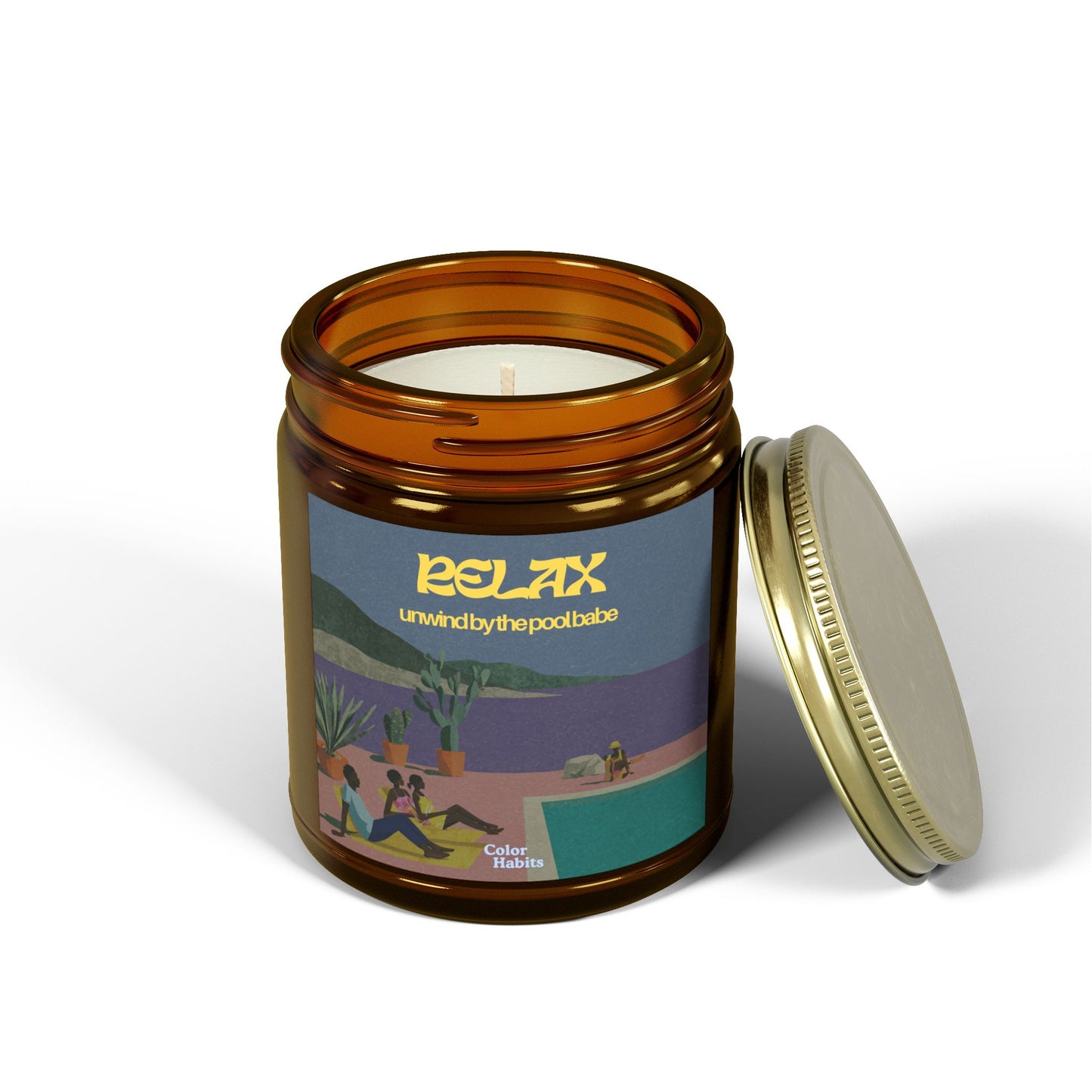 "Relax, unwind by the pool babe" - Scented candles