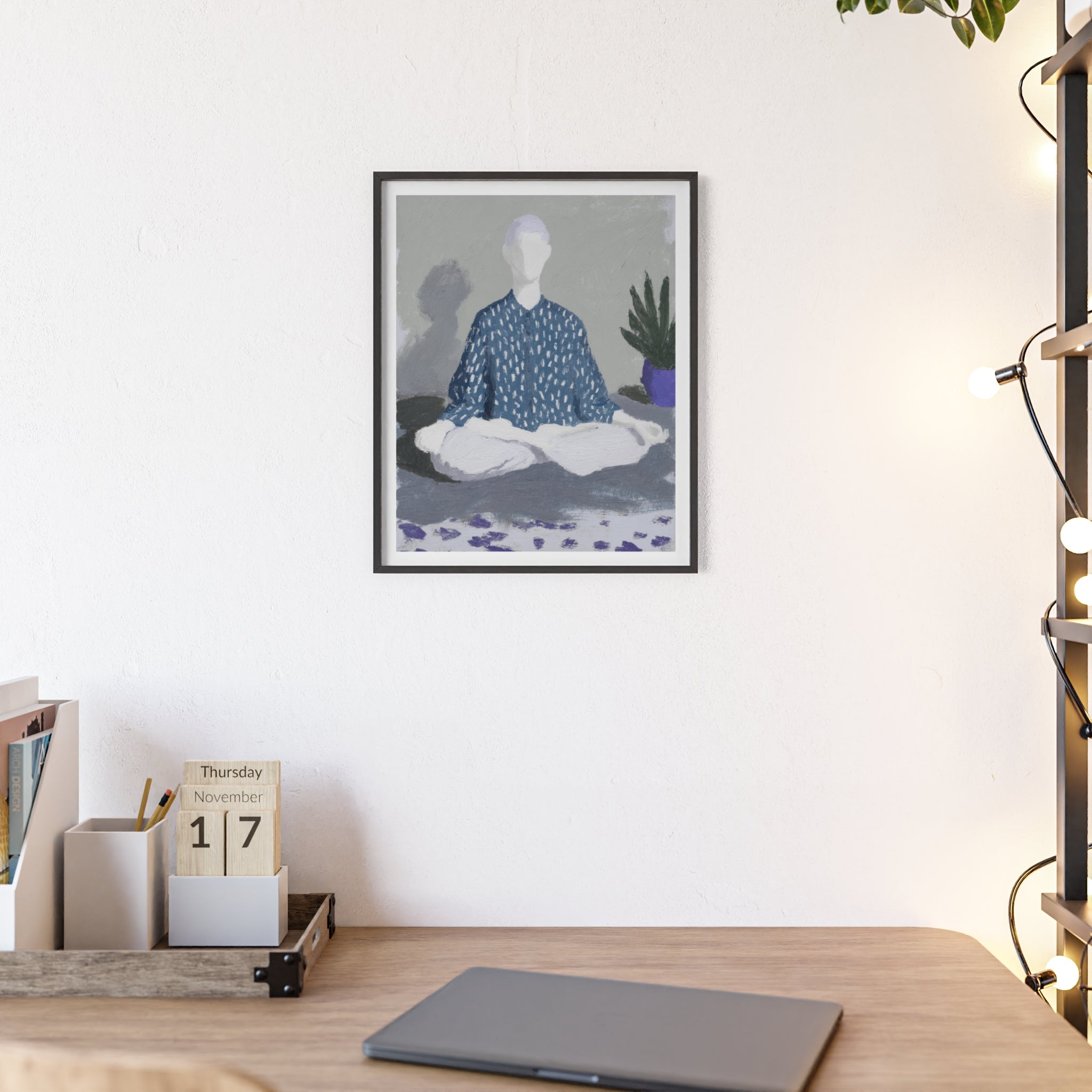 Seated Stillness - Framed Art Print
