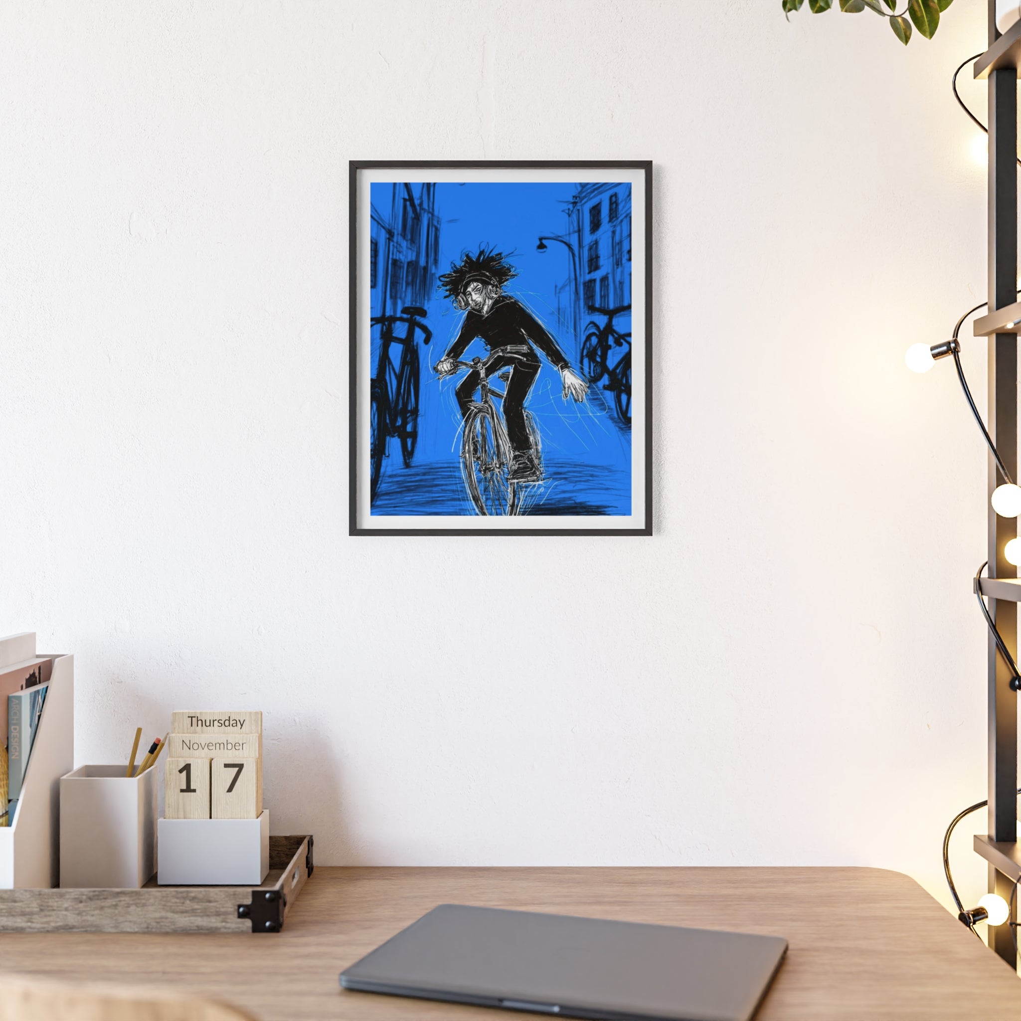 Blue Hour Rider - Framed Art Print