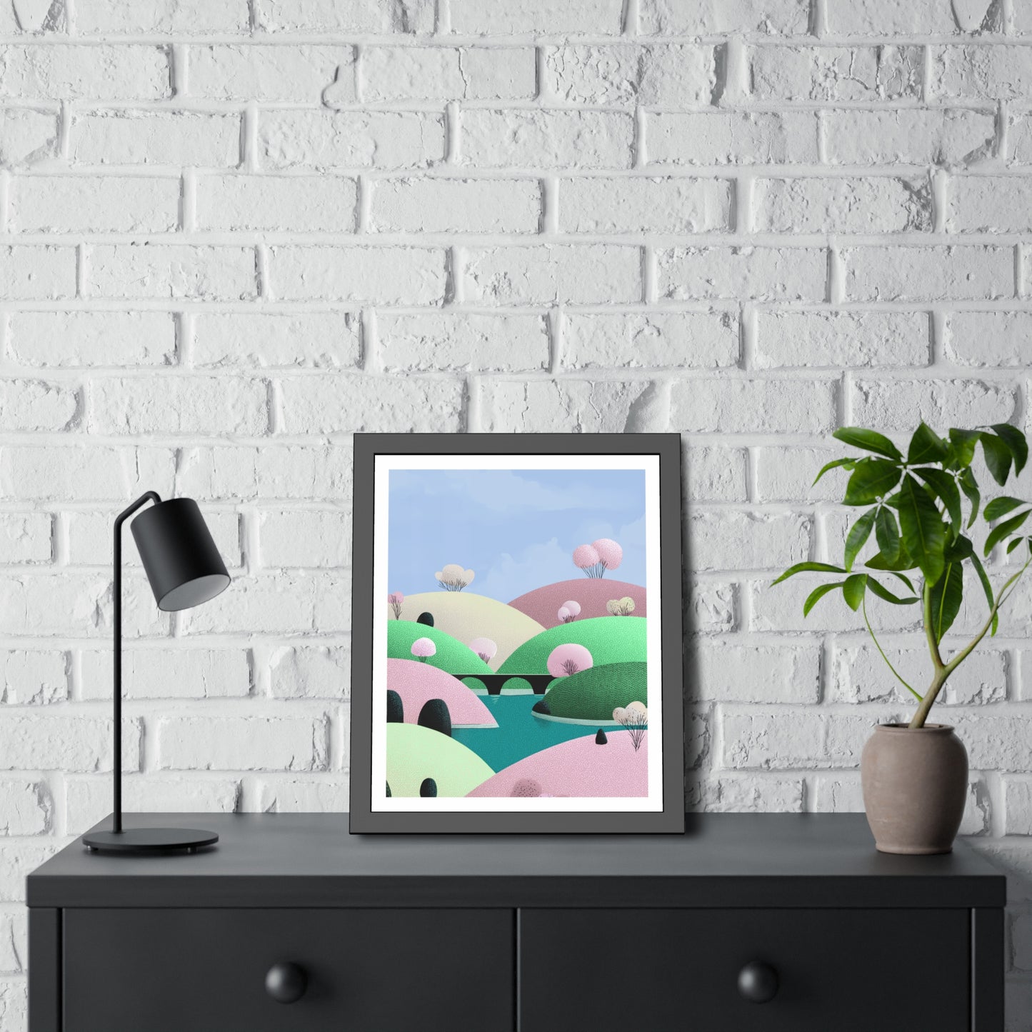 Spring Bridge - Framed Poster Wall Art