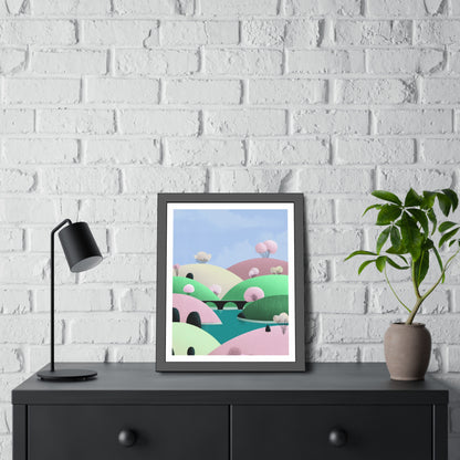 Spring Bridge - Framed Poster Wall Art