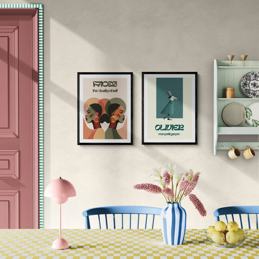 Faces (The Duality of Self) - Framed Poster Print