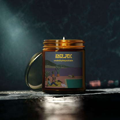 "Relax, unwind by the pool babe" - Scented candles