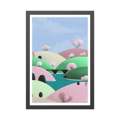 Spring Bridge - Framed Poster Wall Art