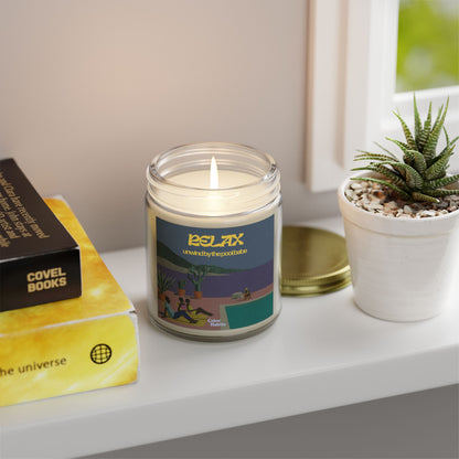 "Relax, unwind by the pool babe" - Scented candles